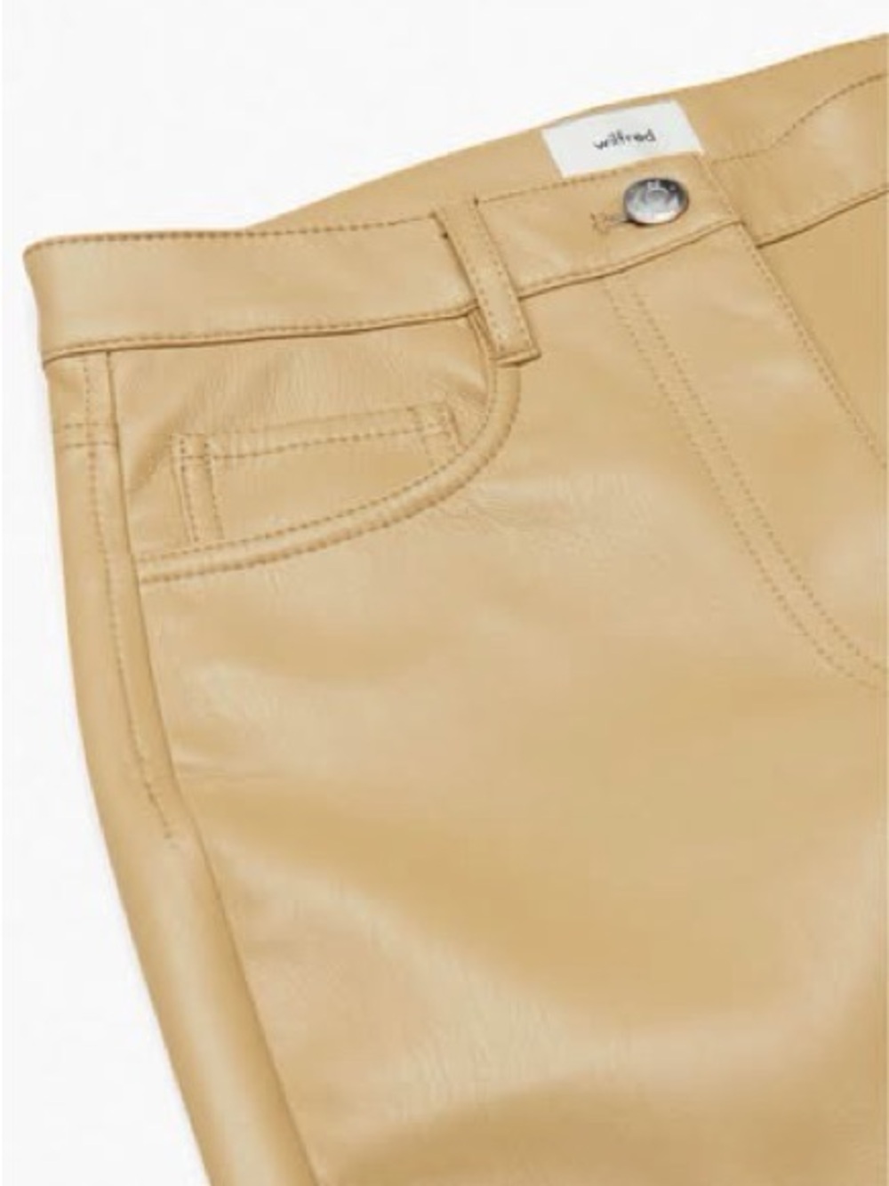 Wilfred Melina Faux Leather High-Rise Jeans in Camel Size 8